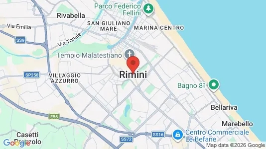 Apartments for rent i Rimini - kort over placeringen