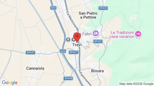 Apartments for rent i Trevi - kort over placeringen