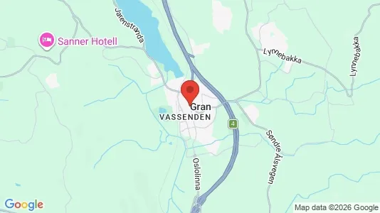 Houses for rent i Gran - kort over placeringen