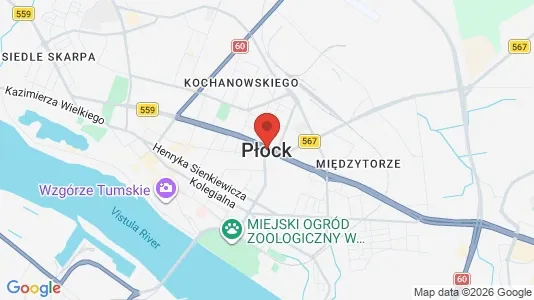 Apartments for rent i Płock - kort over placeringen