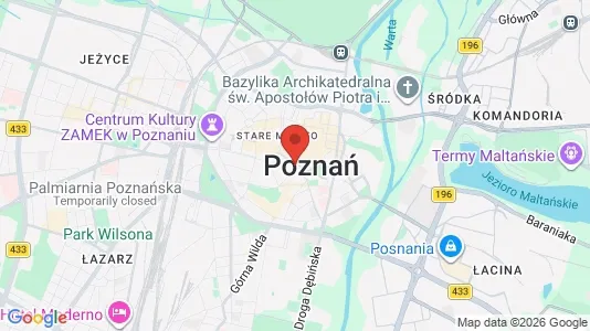 Apartments for rent i Poznań - kort over placeringen