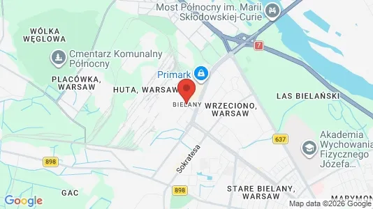 Apartments for rent i Warszawa Bielany - kort over placeringen