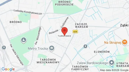 Apartments for rent i Warszawa Targówek - kort over placeringen