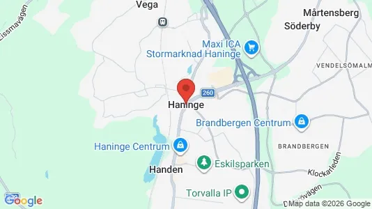 Houses for rent i Haninge - kort over placeringen