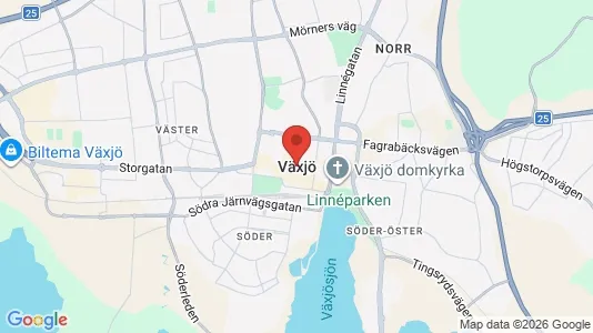 Apartments for rent i Växjö - kort over placeringen