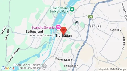 Rooms for rent i Trollhättan - kort over placeringen