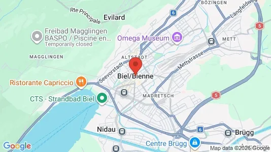 Apartments for rent i Biel - kort over placeringen