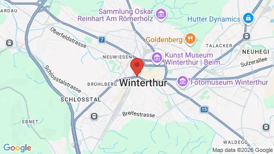 Apartments for rent i Winterthur - kort over placeringen