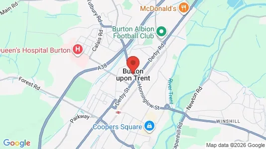 Houses for rent i Burton-On-Trent - Staffordshire - kort over placeringen