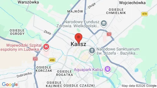Apartments for rent i Kalisz - kort over placeringen