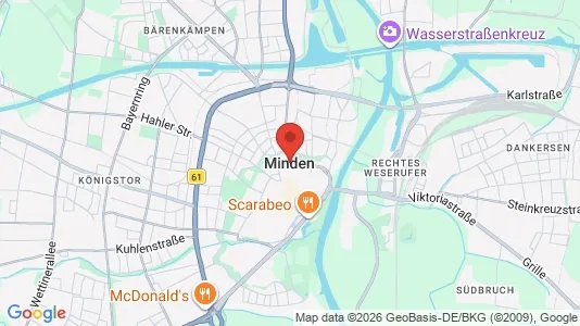 Apartments for rent i Minden-Lübbecke - kort over placeringen