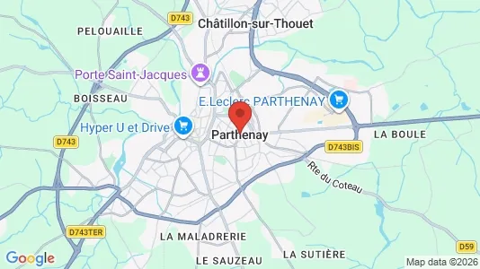 Houses for rent i Parthenay - kort over placeringen