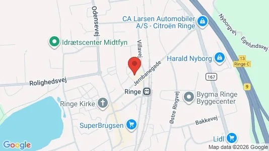 Apartments for rent i Ringe - kort over placeringen