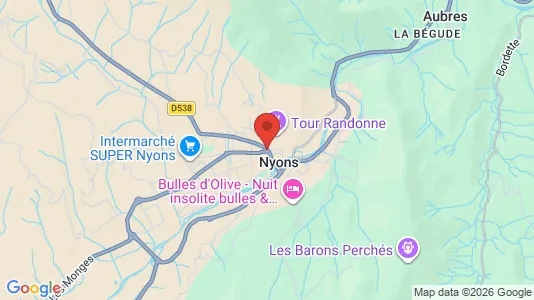 Houses for rent i Nyons - kort over placeringen