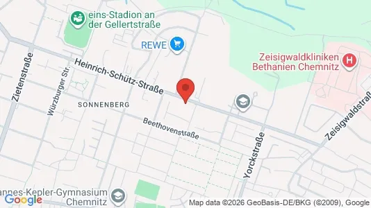 Apartments for rent i Chemnitz - kort over placeringen