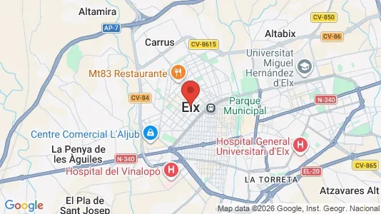 Apartments for rent i Elche/Elx - kort over placeringen