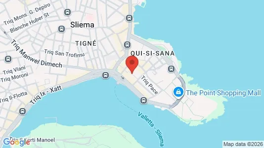 Apartments for rent i Sliema - kort over placeringen