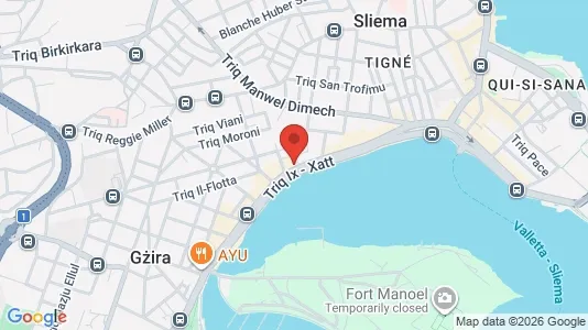 Apartments for rent i Sliema - kort over placeringen