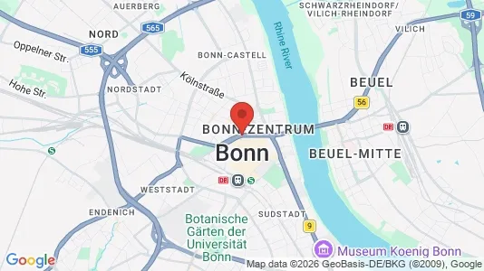 Apartments for rent i Bonn - kort over placeringen
