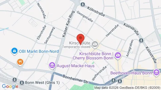 Apartments for rent i Bonn - kort over placeringen