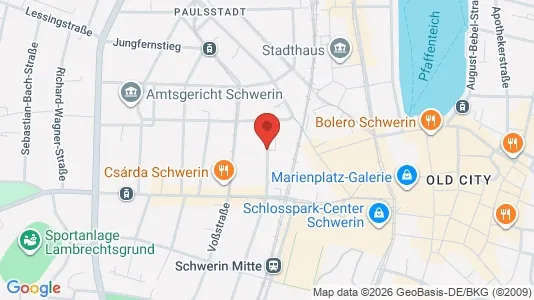 Apartments for rent i Schwerin - kort over placeringen