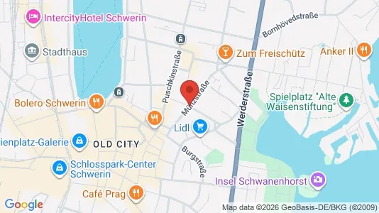 Apartments for rent i Schwerin - kort over placeringen