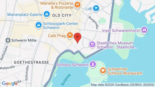 Apartments for rent i Schwerin - kort over placeringen
