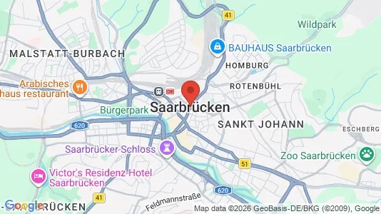 Rooms for rent i Saarbrücken - kort over placeringen