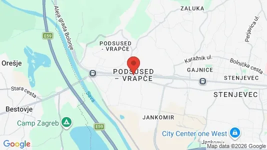 Apartments for rent i Zagreb Podsused-Vrapče - kort over placeringen