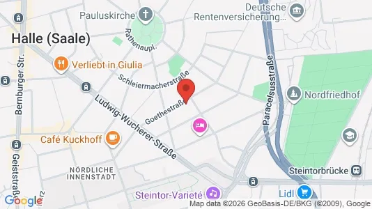 Apartments for rent i Halle (Saale) - kort over placeringen