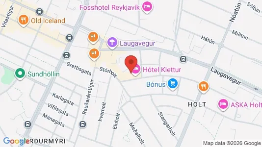 Apartments for rent i Reykjavík Hlíðar - kort over placeringen