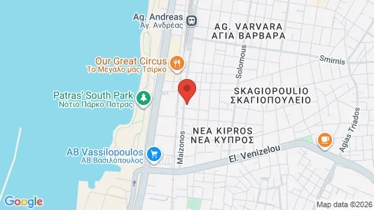 Apartments for rent i Patras - kort over placeringen