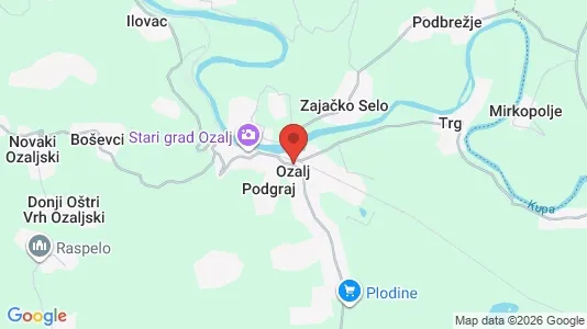 Apartments for rent i Ozalj - kort over placeringen