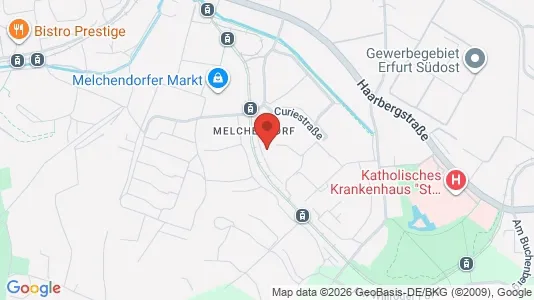 Apartments for rent i Erfurt - kort over placeringen