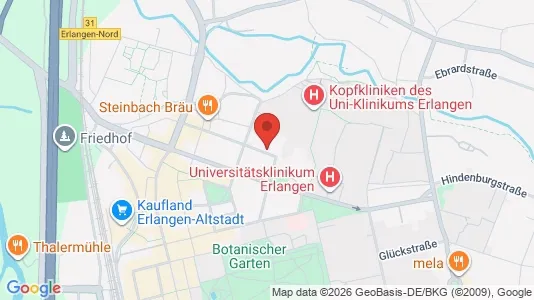 Apartments for rent i Erlangen - kort over placeringen