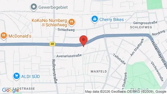 Apartments for rent i Nuremberg - kort over placeringen