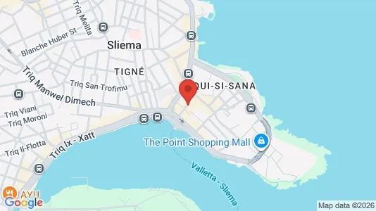 Apartments for rent i Sliema - kort over placeringen