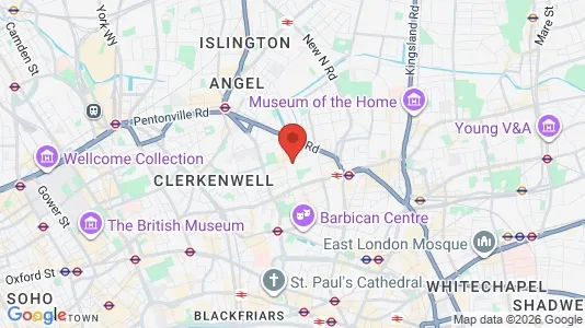 Apartments for rent i London EC1V - kort over placeringen