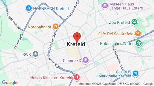 Apartments for rent i Krefeld - kort over placeringen