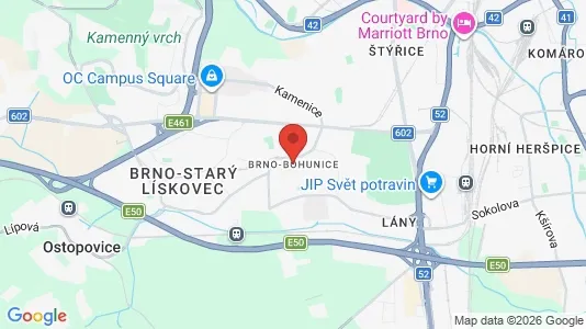 Apartments for rent i Brno-Bohunice - kort over placeringen