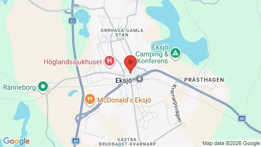 Houses for rent i Eksjö - kort over placeringen