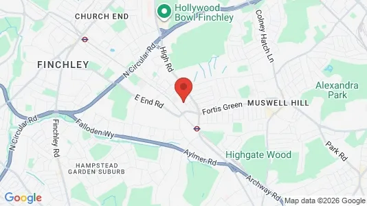 Houses for rent i London N2 - kort over placeringen