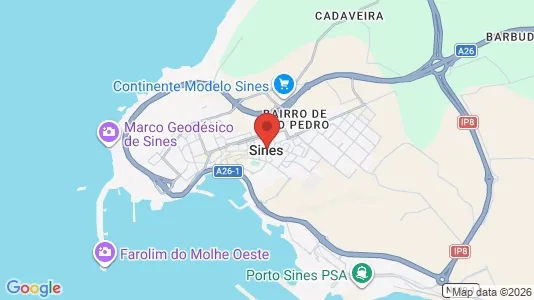 Apartments for rent i Sines - kort over placeringen