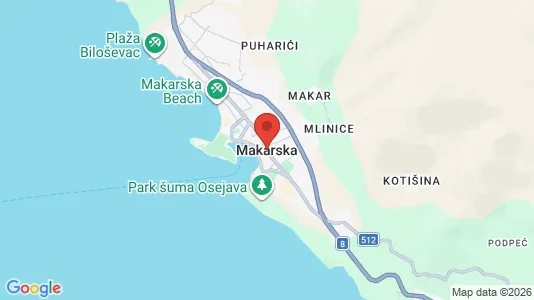 Houses for rent i Makarska - kort over placeringen
