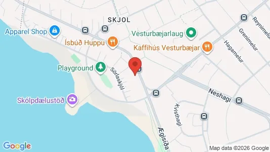 Apartments for rent i Reykjavík Vesturbær - kort over placeringen