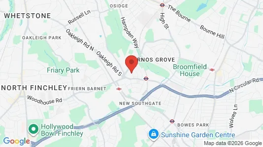 Houses for rent i London N11 - kort over placeringen