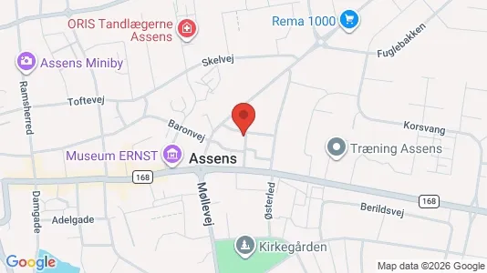 Apartments for rent i Assens - kort over placeringen