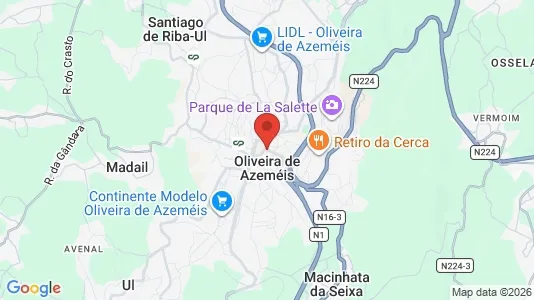 Apartments for rent i Oliveira de Azeméis - kort over placeringen