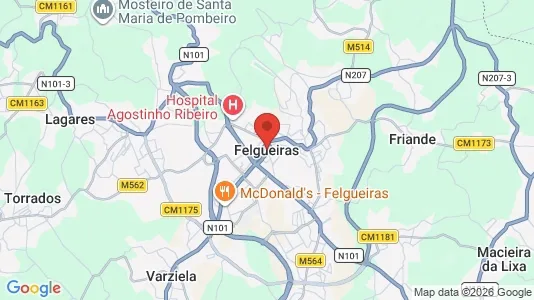 Apartments for rent i Felgueiras - kort over placeringen