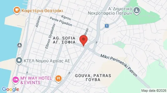 Apartments for rent i Patras - kort over placeringen